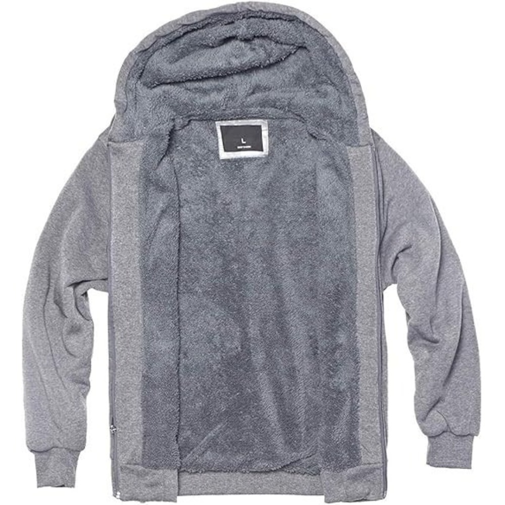 Heavyweight Sherpa Hoodie Thick Fleece Lined Full Zip Sweatshirts‎ Jackets (XL)